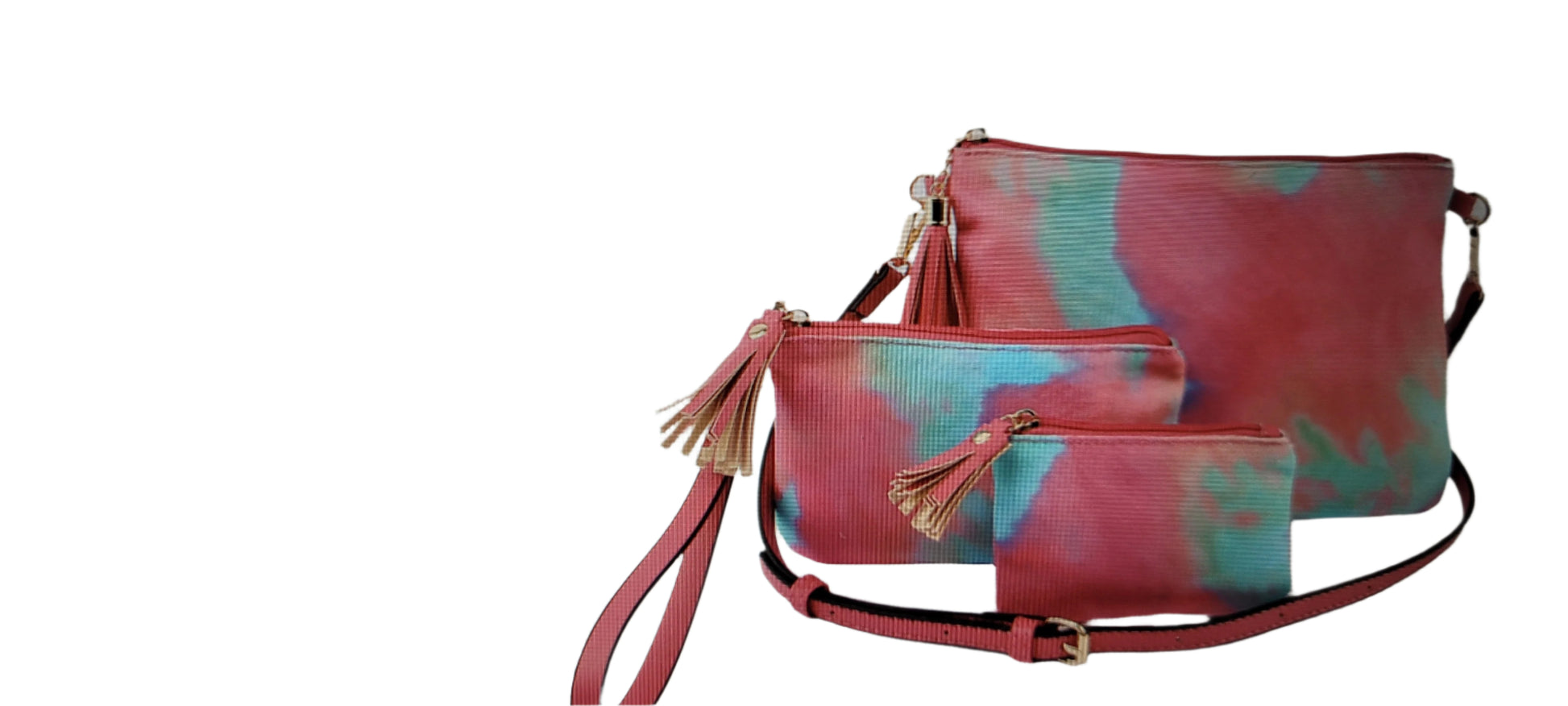 PRINTED CANVS  3- IN- 1 CROSSBODY , CLUCH & COIN PURSE