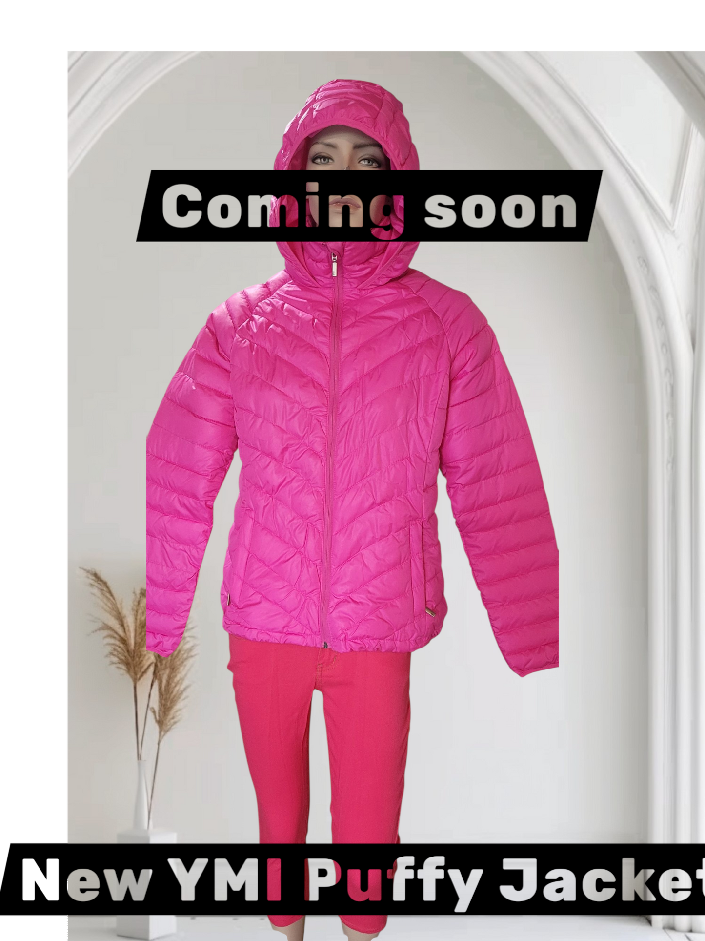 YMI Women's Puffy Jacket - Front open side pocket Size S M L XL