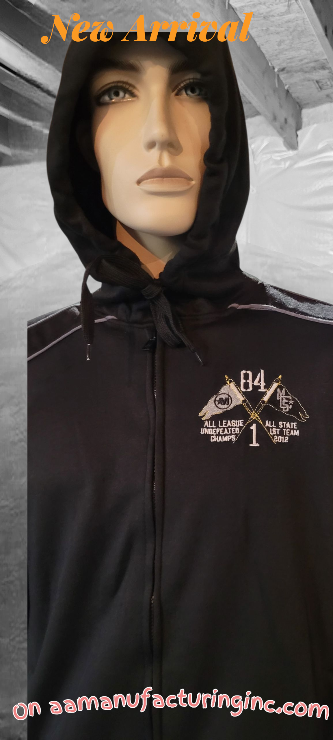 MECCA men's Hoodies - Front open with side pockets size L