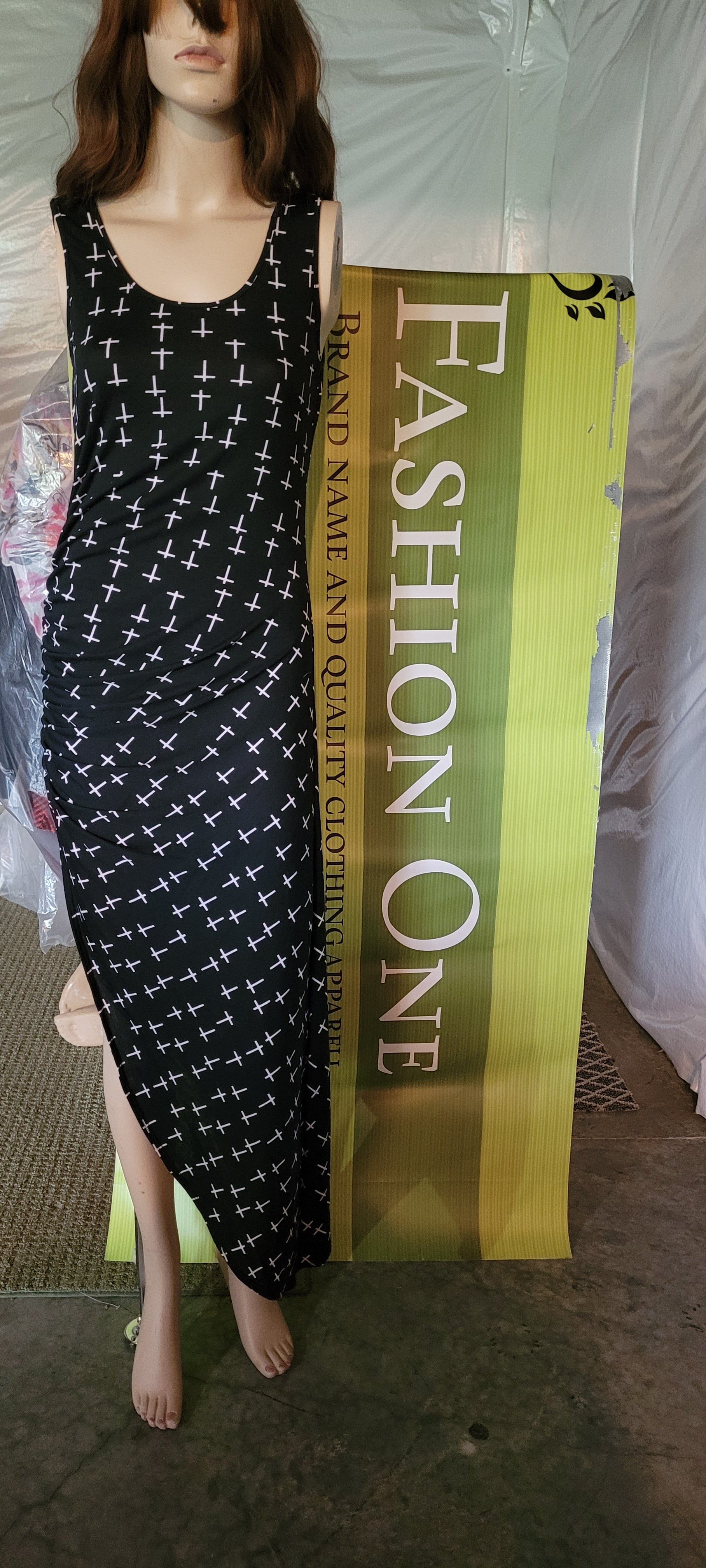 STYLISH PARTY SLEEVELESS LONG DRESS MADE IN USA
