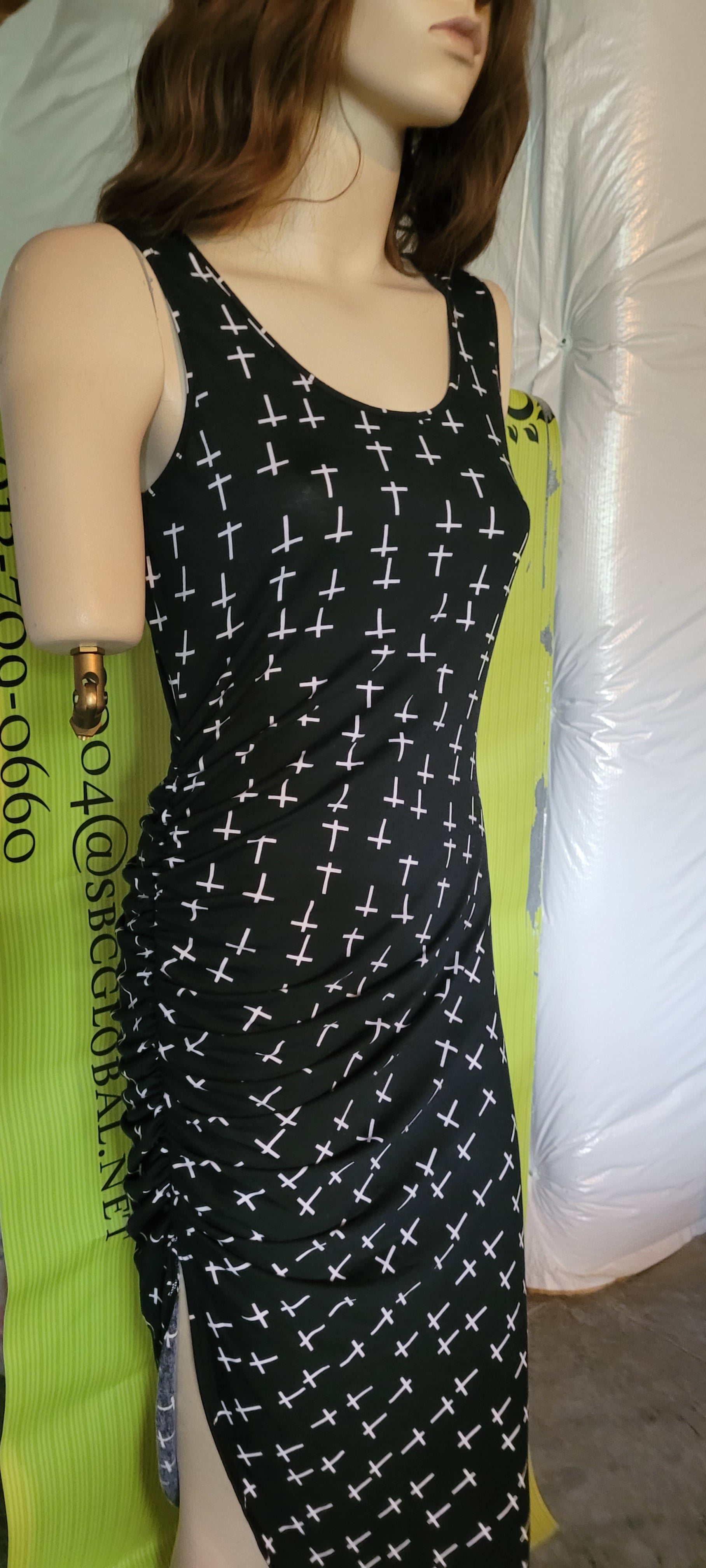 STYLISH PARTY SLEEVELESS LONG DRESS MADE IN USA