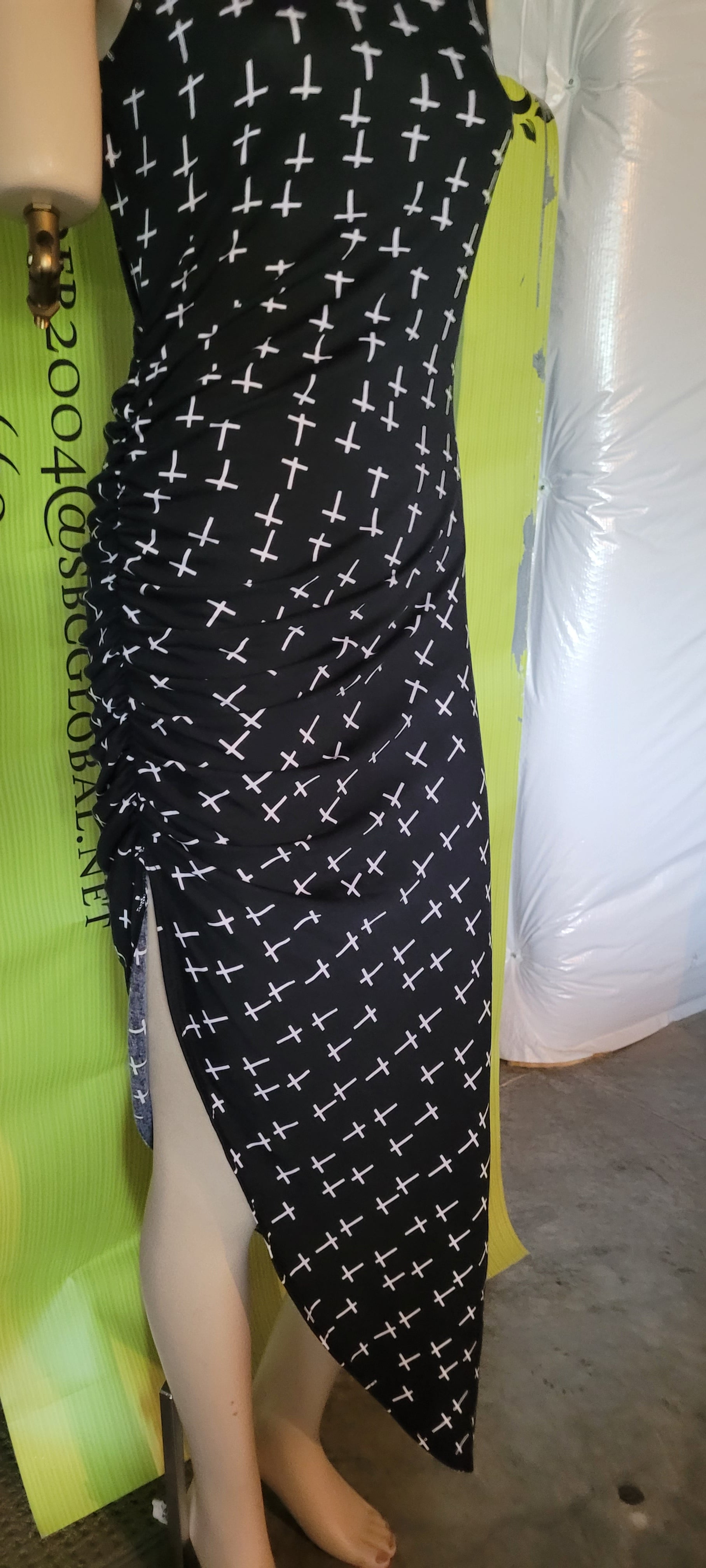 STYLISH PARTY SLEEVELESS LONG DRESS MADE IN USA