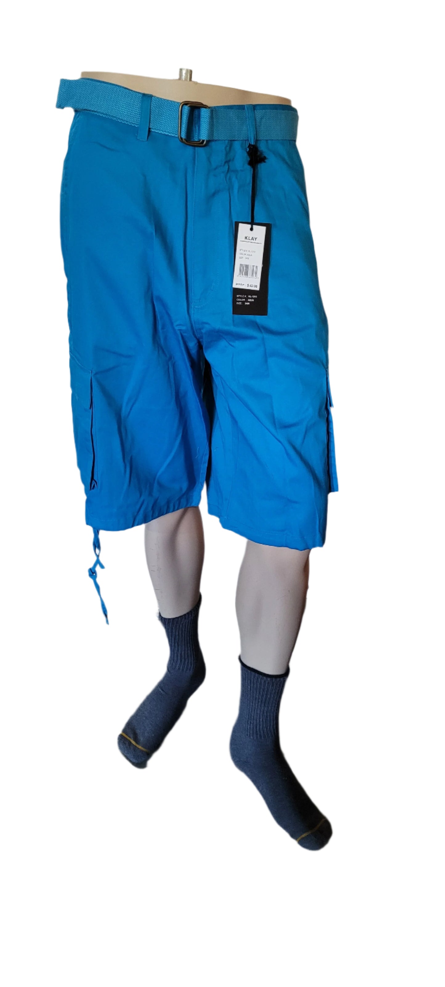 Blue jacket on a mannequin with a blurred background