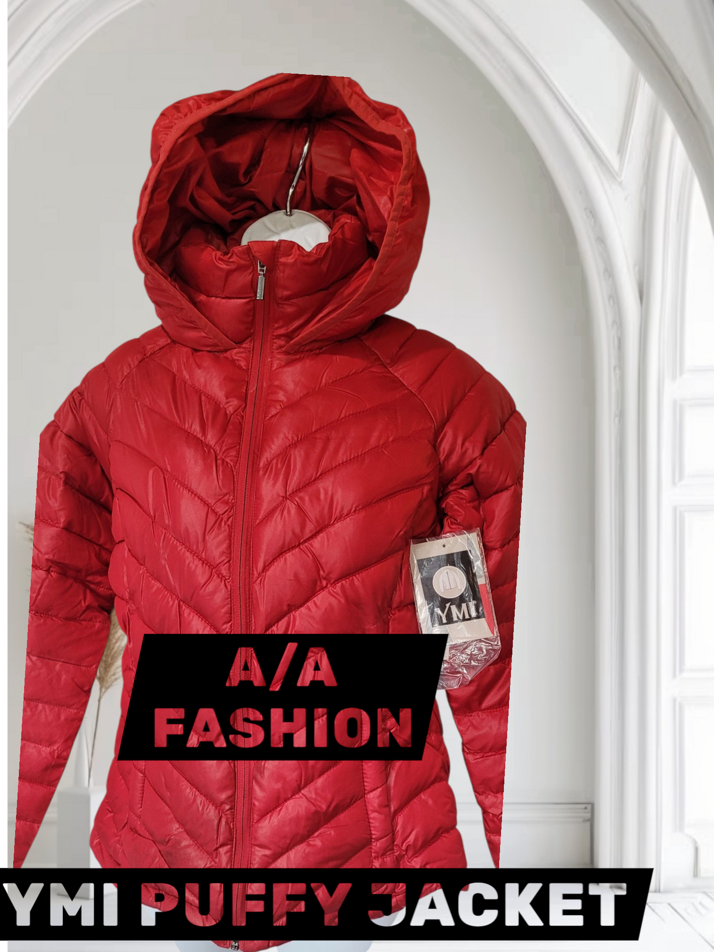 YMI Women's Puffy Jacket - Front open side pocket Size S M L XL